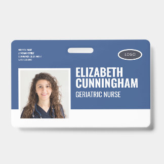 Ovaal Logo Verpleegster Foto Naam Barcode Horizont Badge