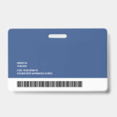 Ovaal Logo Verpleegster Foto Naam Barcode Horizont Badge (Achterkant)