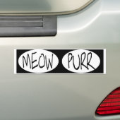 ovaal MEOW PURRBUMPER STICKERS mow purr ... kat (Op auto)
