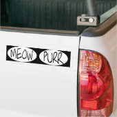 ovaal MEOW PURRBUMPER STICKERS mow purr ... kat (Op Truck)