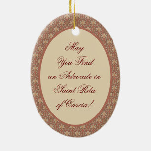 Ovaal met hl. Rita van Cascia (M 015) Keramisch Ornament