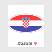 Ovaal met vlag van Kroatië Sticker (Vel)