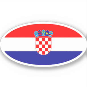 Ovaal met vlag van Kroatië Sticker