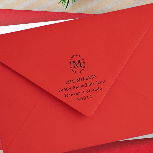 Ovaal Monogram Persoonlijk Retouradres Zelfinktende Stempel