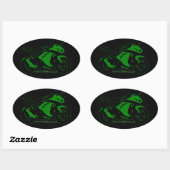 Ovaal motorforum sticker Groen en zwart (Vel)