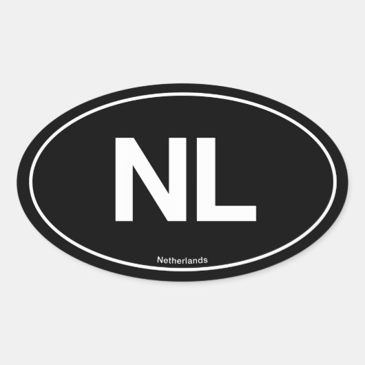 Ovaal Nederland Ovale Sticker (Voorkant)