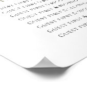 Ovaal olijfgroen wit 20 huwelijkstabellen plan poster (Hoek)