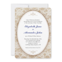  Ovaal op Burlap en Kant Bruiloft