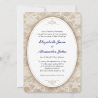  Ovaal op Burlap en Kant Bruiloft