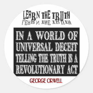 OVAAL ORWELL UNIVERSEEL BEDROG RONDE STICKER