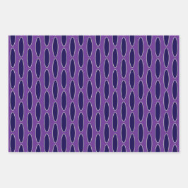 ovaal Paarse-kettingpatroon Inpakpapier Vel