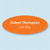 Ovaal Professionele Naam Tag Geen Logo Sinaasappel