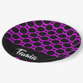 Ovaal, roze zwart papieren bordje (Gekanteld)