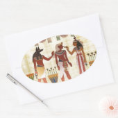 Ovaal sticker met een oude Egyptische kunststijl (Envelop)