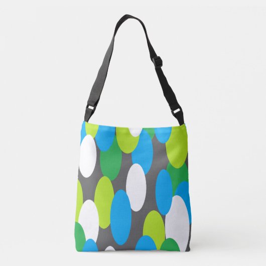 Ovaal Stip Druk dwars lichaam tas grijs blauw groe (Achterkant)