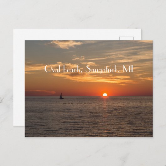 Ovaal strand briefkaart (Voorkant / Achterkant)