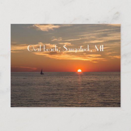 Ovaal strand briefkaart (Voorkant)