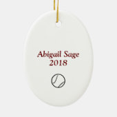 Ovaal Tennis Kerst Ornament voor Meisjes (Achterkant)