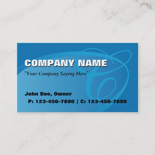 Ovaal Visitekaartje/blauw Visitekaartje (Voorkant)