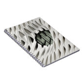 Ovaal zwart glas op wit oppervlak notitieboek (Rechterzijde)