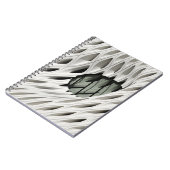 Ovaal zwart glas op wit oppervlak notitieboek (Linkerzijde)