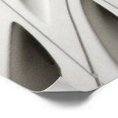 Ovaal zwart glas op wit oppervlak poster (Hoek)