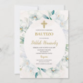 Ovaalvormige Lelie lijst doopuitnodiging Kaart (Voorkant)