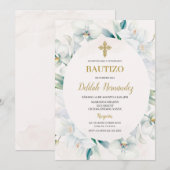 Ovaalvormige Lelie lijst doopuitnodiging Kaart (Voorkant / Achterkant)