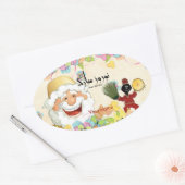 **ovaalvormige sticker met Nowruz-thema** (Envelop)