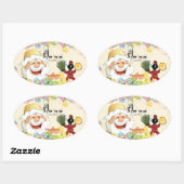 **ovaalvormige sticker met Nowruz-thema** (Vel)