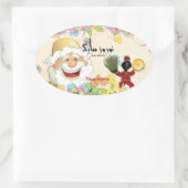 **ovaalvormige sticker met Nowruz-thema** (Tas)