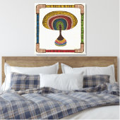 Oval Abstract Mushroom Canvas Afdruk (Insitu (Slaapkamer))