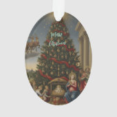 Oval Acrylic Nativity Santa Christmas Ornament (achterkant)