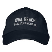 Oval Beach Michigan Embroidered Hat Geborduurde Pet (Voorkant)