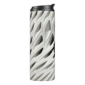 Oval black tint glass panel on white surface thermosbeker (Gedraaid links)