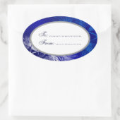 Oval Blue White Holiday Custom Gift Label Stickers (Tas)