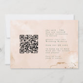 Oval Boho Bold QR Code Modern Leafy Golden Foto Save The Date (Achterkant)