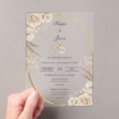Oval Boho wedding ring Invitation Acryl Uitnodigingen (Insitu (Draagbaar))