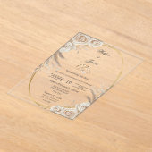 Oval Boho wedding ring Invitation Acryl Uitnodigingen (Laagn)