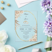 Oval Boho wedding ring Invitation Acryl Uitnodigingen (Insitu (Huwelijk))