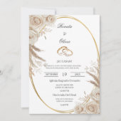 Oval Boho wedding ring Spanish Wedding Invitation Kaart (Voorkant)