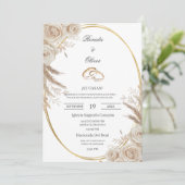 Oval Boho wedding ring Spanish Wedding Invitation Kaart (Staand voorkant)
