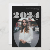 Oval Bold Modern Class of 2024 Foto Afstuderen Kaart (Voorkant)