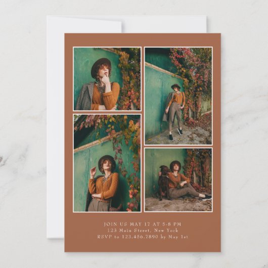 Oval Bold Modern Class of 2024 Foto Afstuderen Kaart (Achterkant)