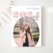 Oval Bold Modern Class of 2024 Foto Afstuderen Kaart