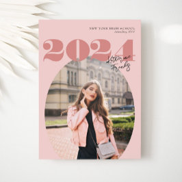 Oval Bold Modern Class of 2024 Foto Afstuderen Kaart