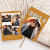 Oval Bold Modern Class of 2024 Foto Afstuderen Kaart