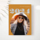 Oval Bold Modern Class of 2024 Foto Afstuderen Kaart