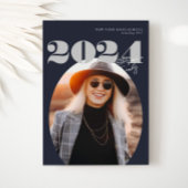 Oval Bold Modern Class of 2024 Foto Afstuderen Kaart