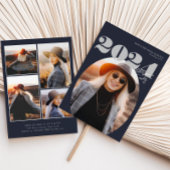 Oval Bold Modern Class of 2024 Foto Afstuderen Kaart